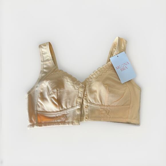 Melon Color Senior XS Bra By Moona front Button - Picture 3 of 5